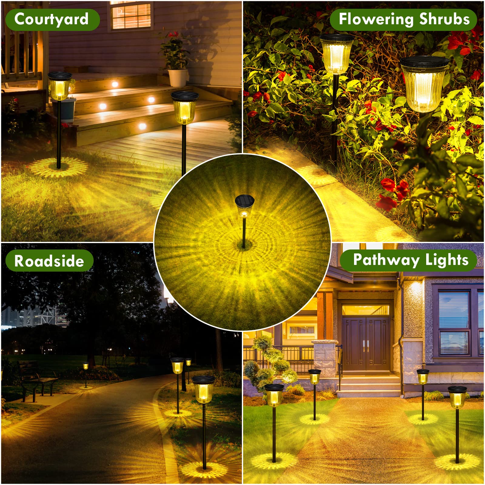 Outside Lights for Yard 6 Pack, Super Bright Solar Pathway Lights Outdoor Waterproof,Up to 14 Hrs Auto On/Off Solar Garden Lights, Solar Powered Landscape Lighting for Path Yard Garden Walkway