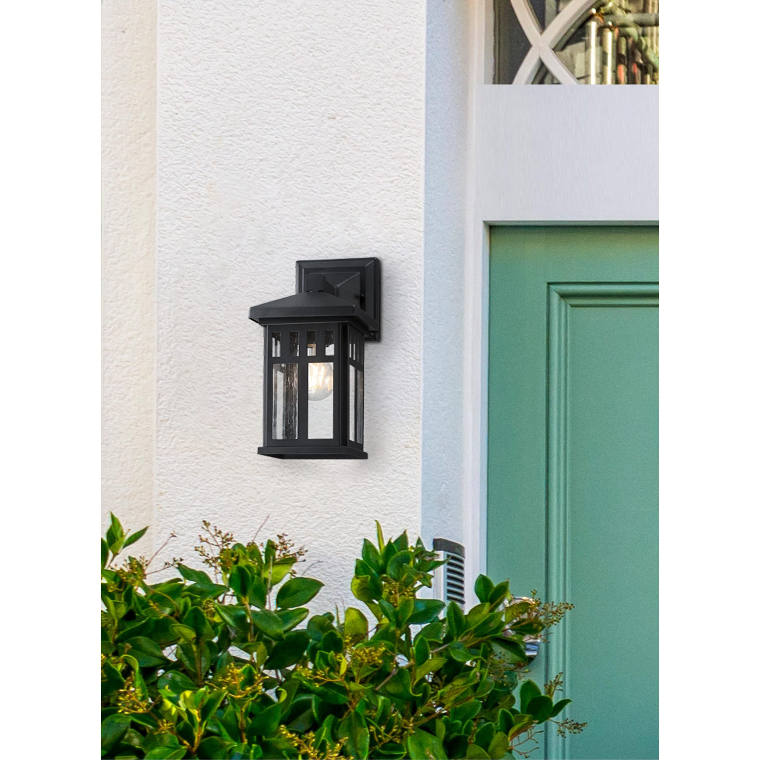 One-Light Exterior Wall Lantern on Steel with Honey Art Glass, Oil Rubbed Bronze Finish, 1 Pack