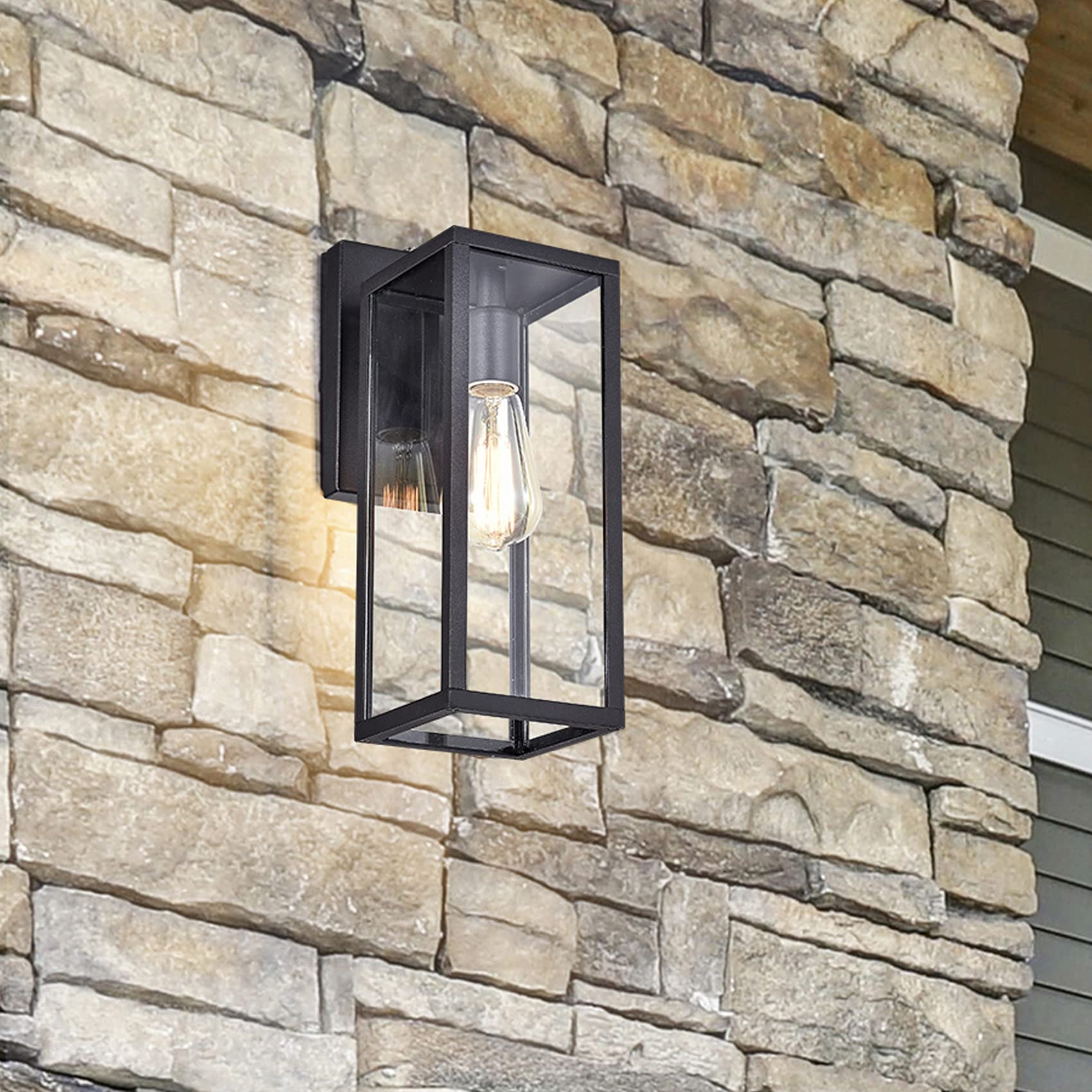 Porch Light Fixture, Oil Rubbed Bronze Outdoor Wall Sconce,13.25" Farmhouse Porch Light with Clear Seedy Glass for Garage, Patio, Porch, Doorway, Entryway.