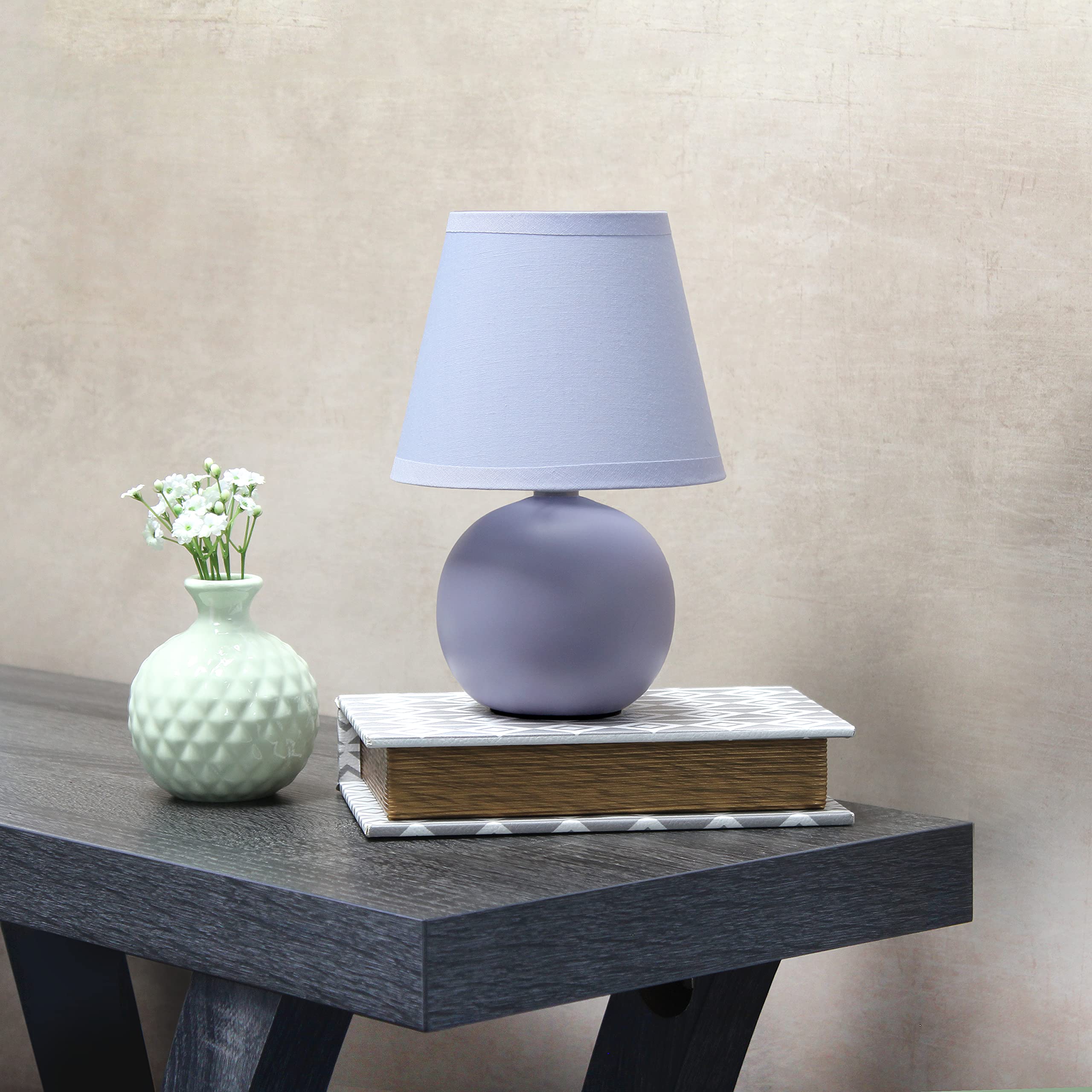 Mini Ceramic Globe Table Lamp, Off White