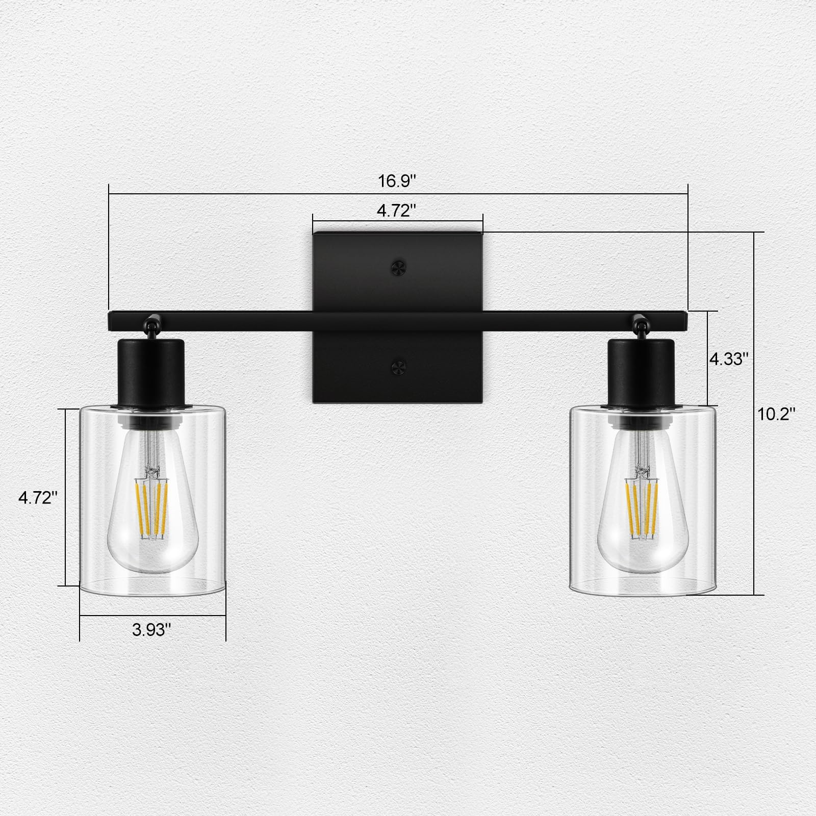 LED 4 Light Track Lighting Kit, 4 Way Ceiling Spot Lighting with Glass Lampshade, Flexibly Rotatable Light Head for Kitchen, Living Room, Bedroom, Bulb Not Included