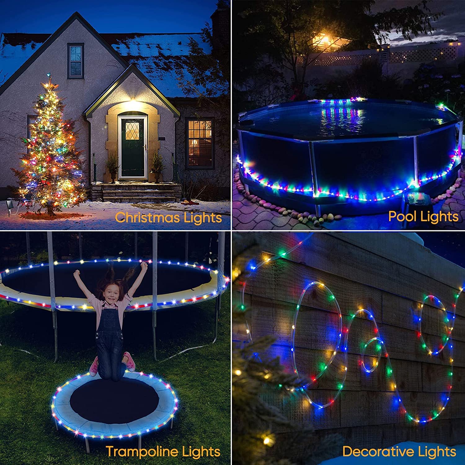 Solar Rope Lights Waterproof IP65 39FT 100LEDs Outdoor LED ‎Solar Outdoor Lights for Party Garden Yard Home Wedding Christmas Halloween Holiday Tree Decoration Lighting