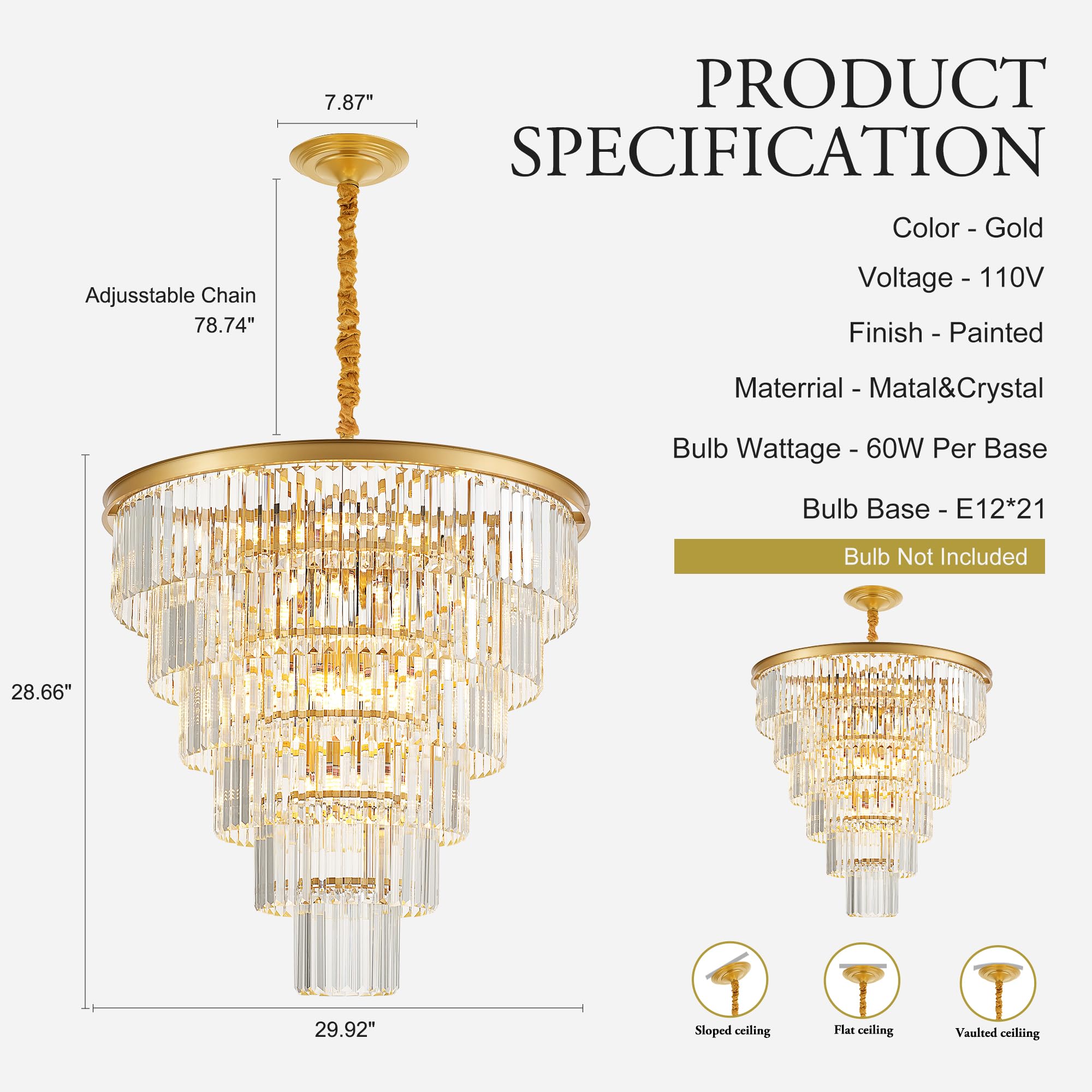 Gold Crystal Pendant Light Mini Modern Luxury Crystal Pendant Light Perfect for Dining Room, Bedroom, Kitchen, Living Room 3-Pack