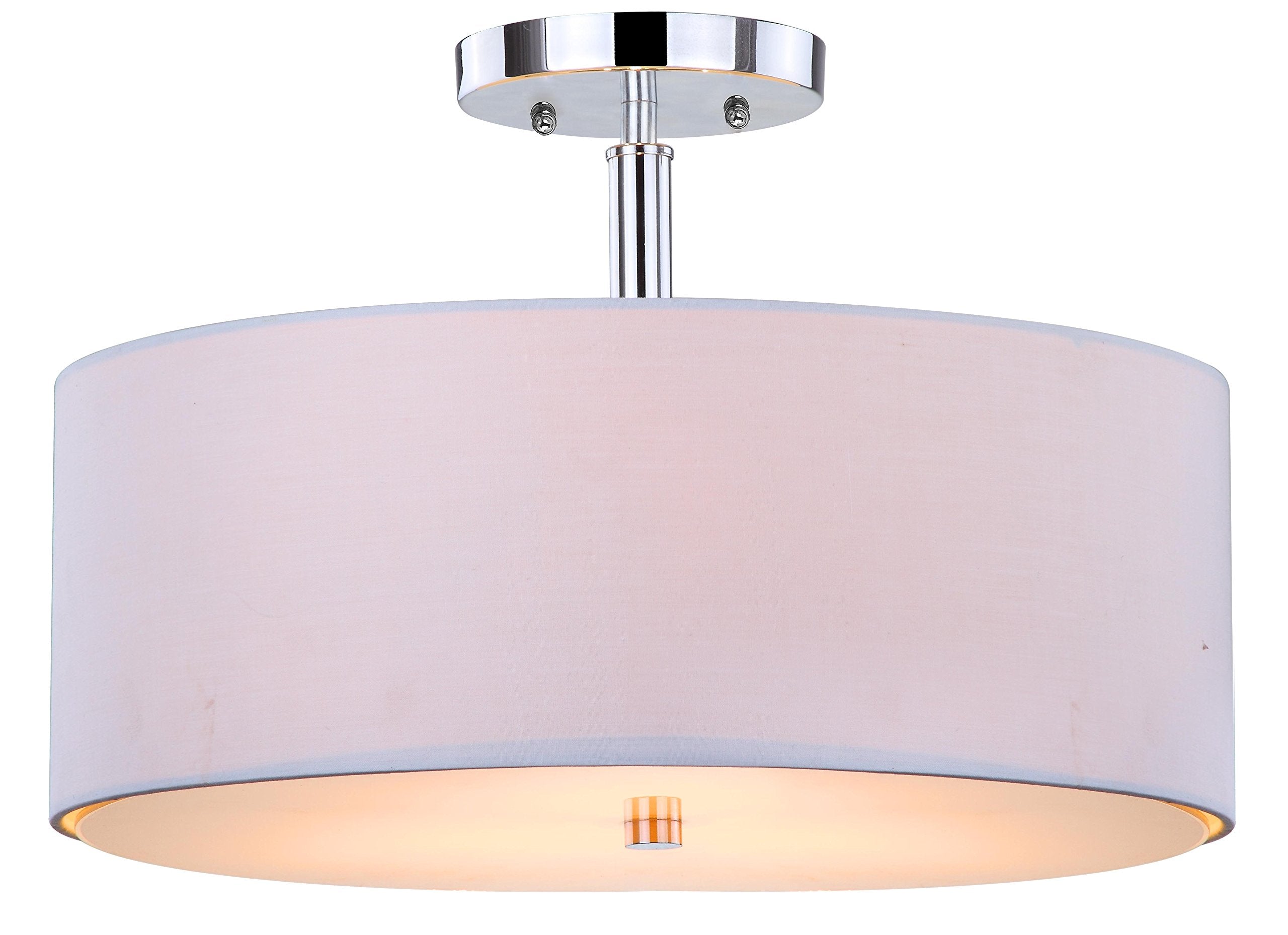 Lighting Collection Clara Gold 16-inch Diameter Semi Flush Mount Ceiling Light Fixture (LED Bulbs Included)