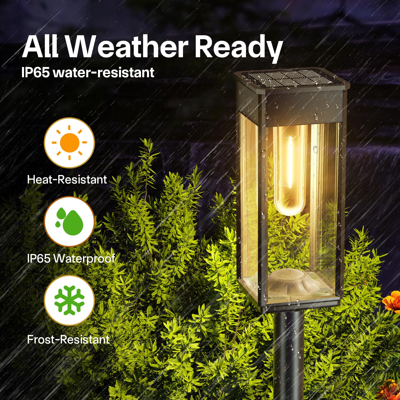 Solar Pathway Lights Outdoor, 6 Pack Solar Garden Lights Waterproof Bright LED Path Lights Solar Powered for Outside Yard Patio Lawn Walkway Driveway Decor Landscape Lighting (Cool White)