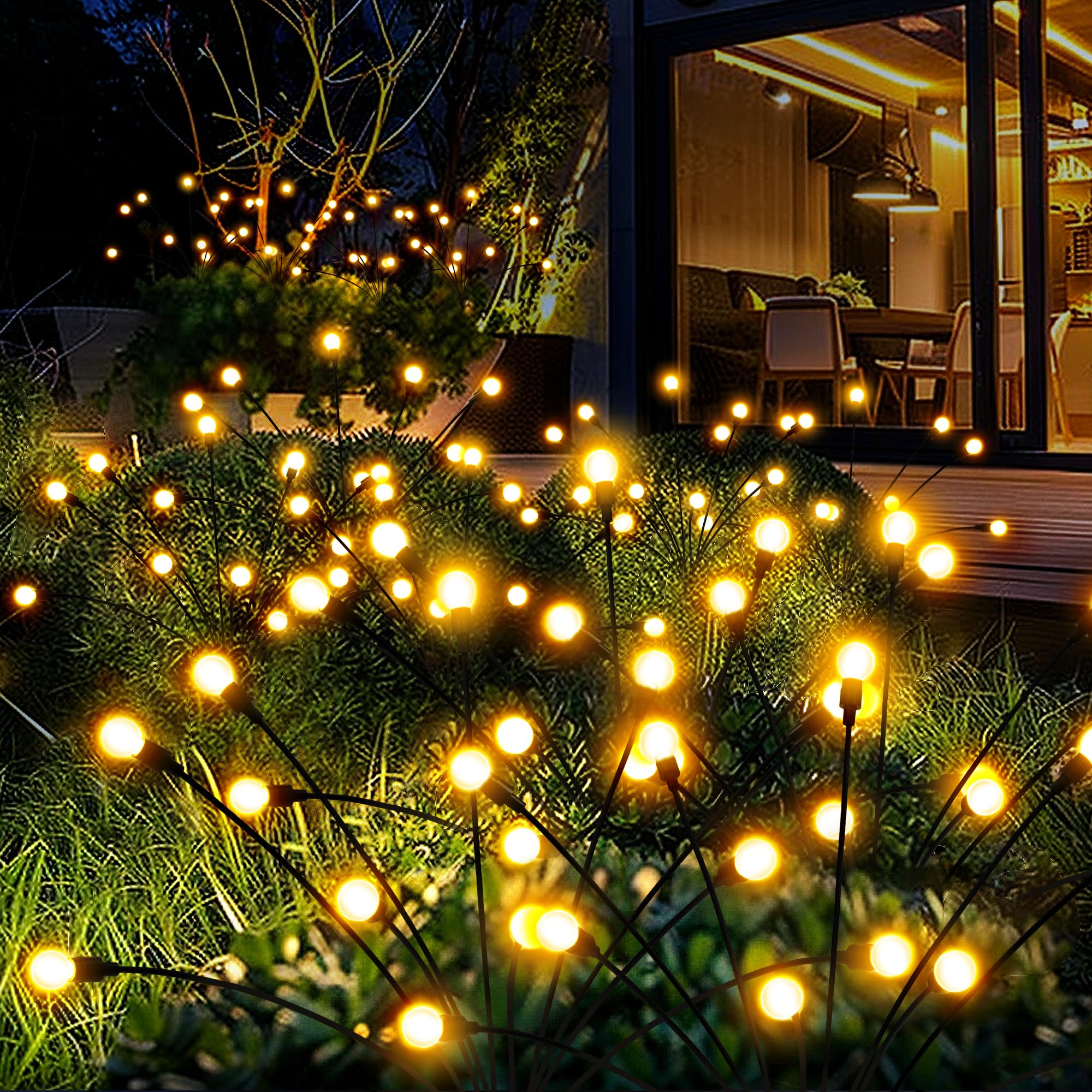 Solar Garden Lights, 20 LED Firefly Garden Lights Solar Outdoor, Solar Lights for Outside Sway by Wind,Solar Lights Outdoor Waterproof for Christmas Yard Patio Pathway Decoration (2 Pack)