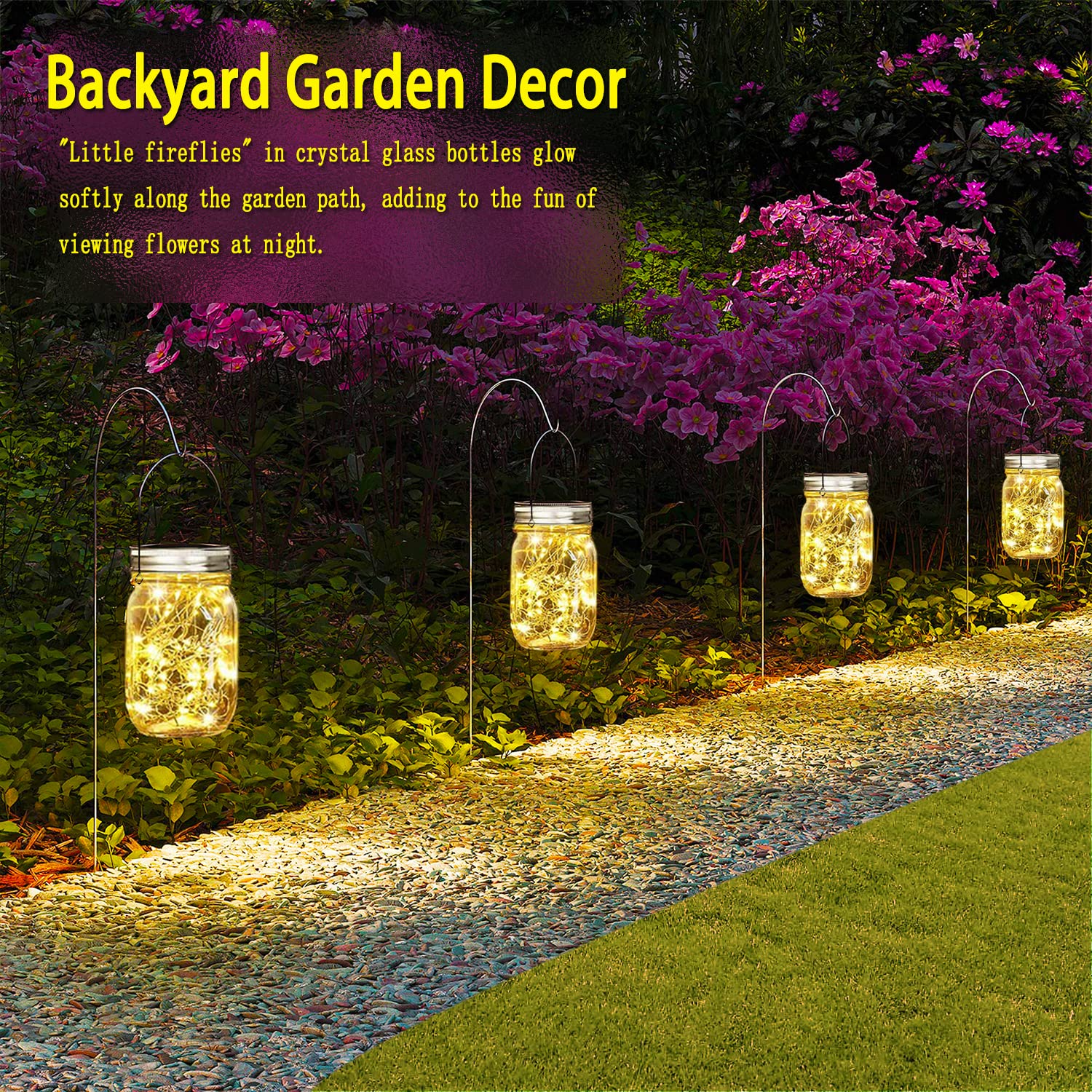 Cooo 12 Pack Crystal Glass Solar Lanterns Outdoor Waterproof 30LED Mason Jar Lights Solar Powered Garden Handmade Wall Lighting Fixtures（Just a Little More, Get Double The Delight -12 Sets Warm White）