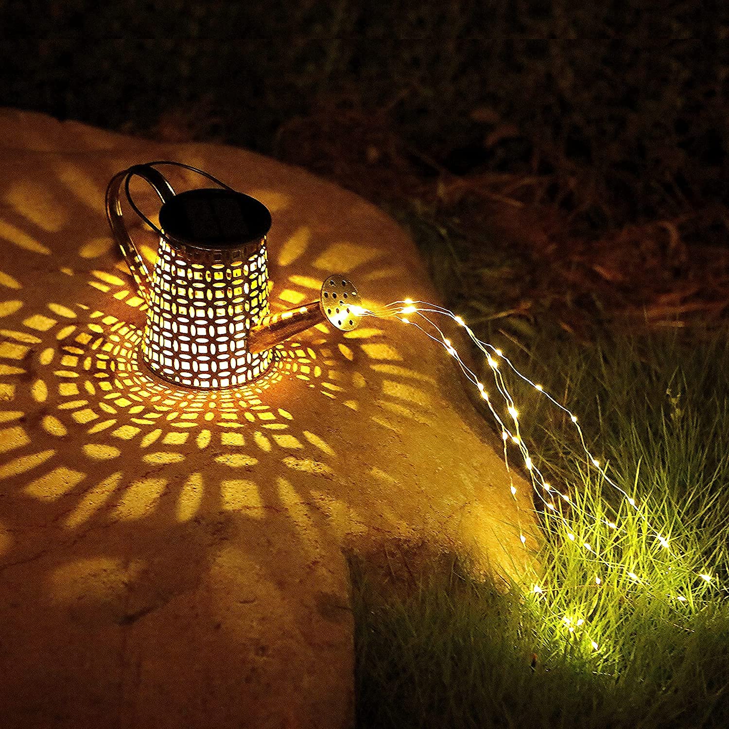 Solar Lights Outdoor Garden Decorations,Watering Can Landscape Light Large Hanging Lantern ,Outside Waterproof Patio Decor Perfect Gardening Gift