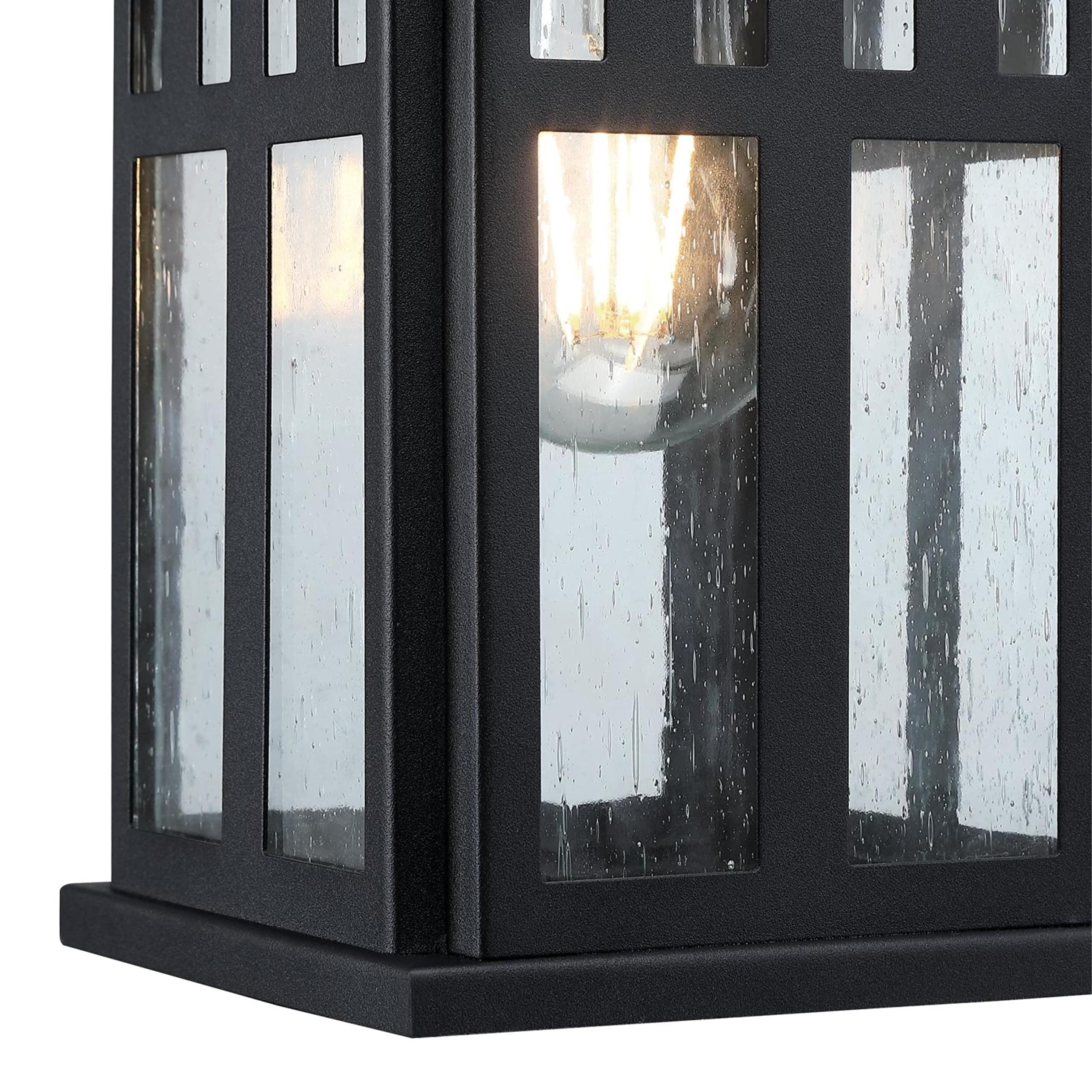 One-Light Exterior Wall Lantern on Steel with Honey Art Glass, Oil Rubbed Bronze Finish, 1 Pack