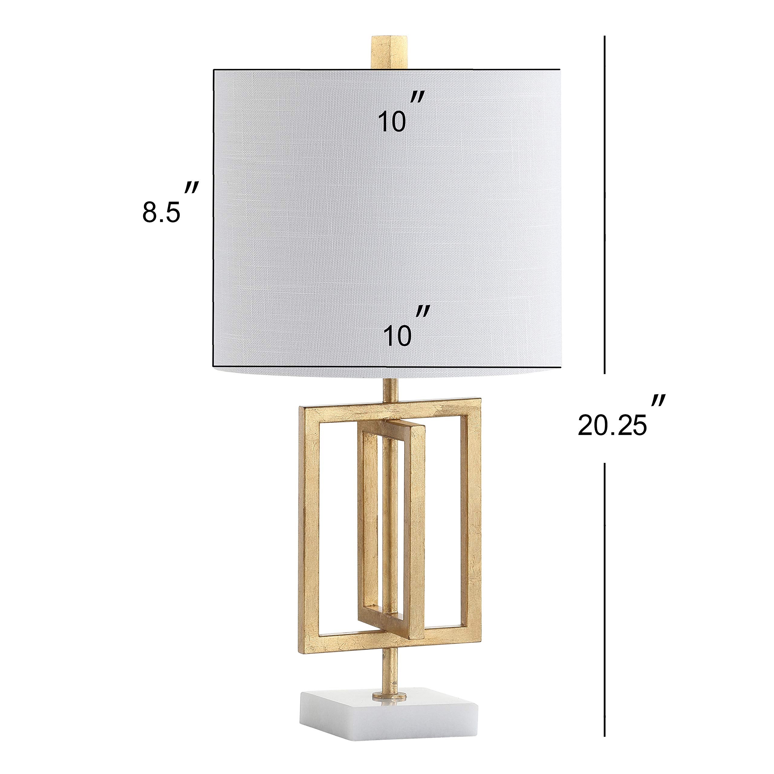 20.25" Metal/Marble LED Table Lamp Glam Contemporary Modern Bedside Desk Nightstand Lamp for Bedroom Living Room Office College Bookcase LED Bulb Included, Gold