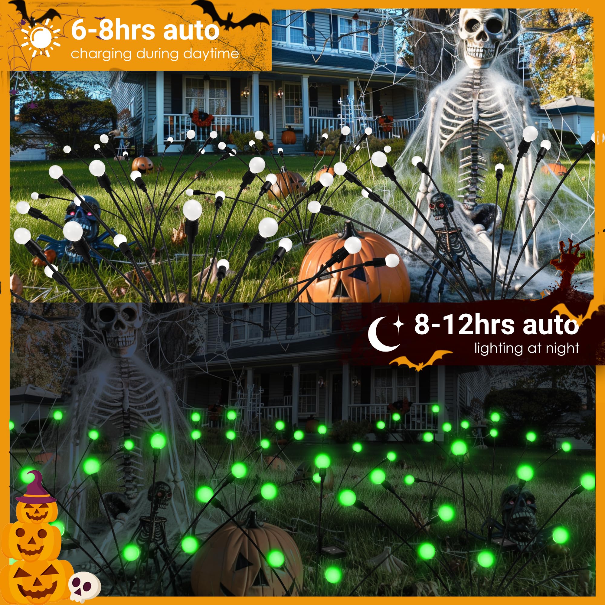 Solar Garden Lights, 20 LED Firefly Garden Lights Solar Outdoor, Solar Lights for Outside Sway by Wind,Solar Lights Outdoor Waterproof for Christmas Yard Patio Pathway Decoration (2 Pack)