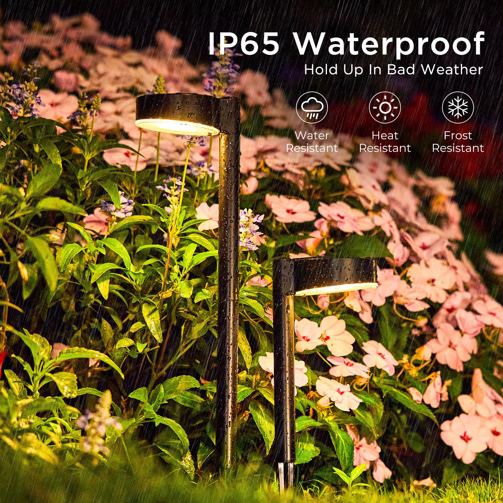 8 Pack Solar Pathway Lights Outdoor, Solar Lights Outdoor Waterproof with Brighter 12 LED, Up to 12 Hrs Outdoor Solar Powered Garden Lights for Yard, Modern Pathway Walkway Path Driveway Lights