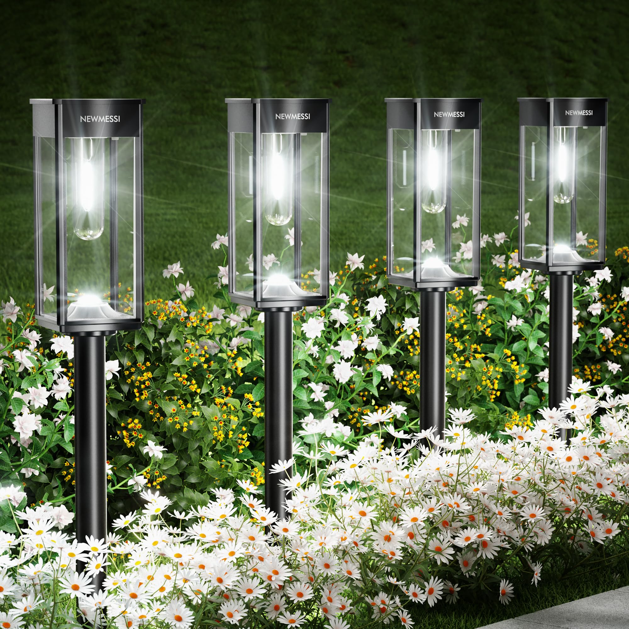 Solar Pathway Lights Outdoor, 6 Pack Solar Garden Lights Waterproof Bright LED Path Lights Solar Powered for Outside Yard Patio Lawn Walkway Driveway Decor Landscape Lighting (Cool White)