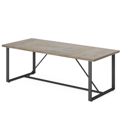Mesa de comedor moderna de madera Cest | Mesa de comedor rectangular de 70,9" para 6-8 personas