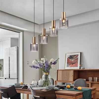 Modern Glass Pendant Lights Bedside Gold Hanging Lamps Fixture Luminaire Kitchen Dining Room Home Decor Suspension Lighting Cafe