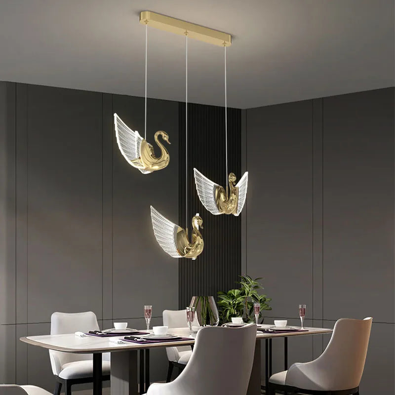 Swan LED Pendant Lights Indoor Lighting For Home  Dining Tables Living Room DecorationLight Bedside Bedroom Luxury Hanging Lamp