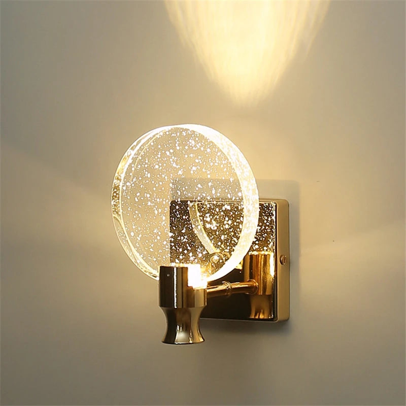 Simple crystal Wall lamp creative bedroom crystal LED lights living room decor Lighting mirror headlight makeup Light Fixtures