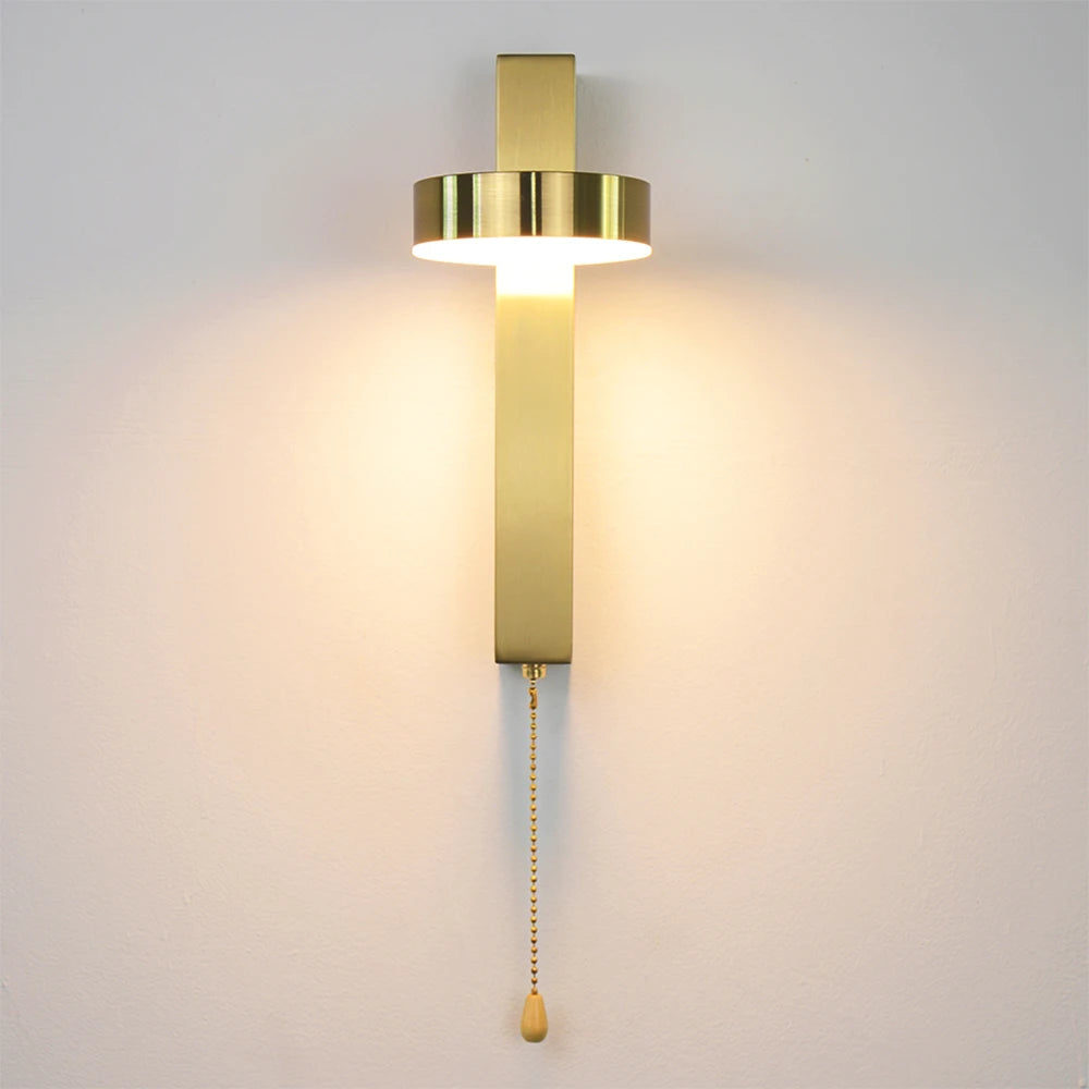 indoor Led wall lamps with switch 9W golden wall lamp bedroom living room Nordic modern wall light aisle wall sconces