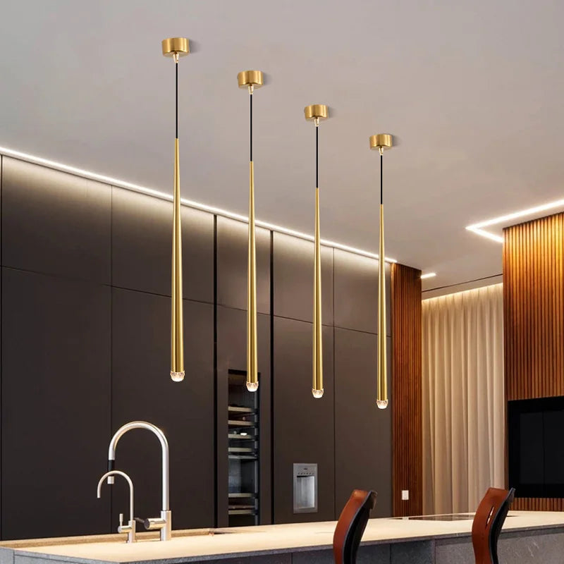 Bedroom bedside chandelier light luxury post-modern minimalist Nordic net red bar restaurant lighting long-line small chandelier