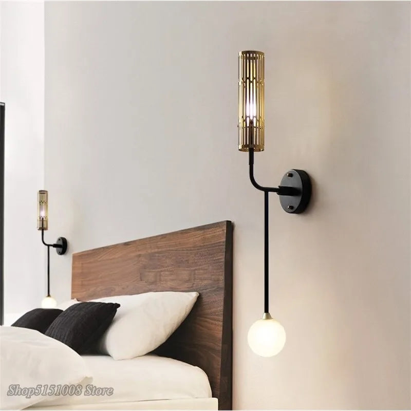 Modern LED Wall Lamp Nordic Living Room G4 Wall Sconce Light Luxury Creative Wall Lights Aisle Balcony Bedroom Decor Fixtures