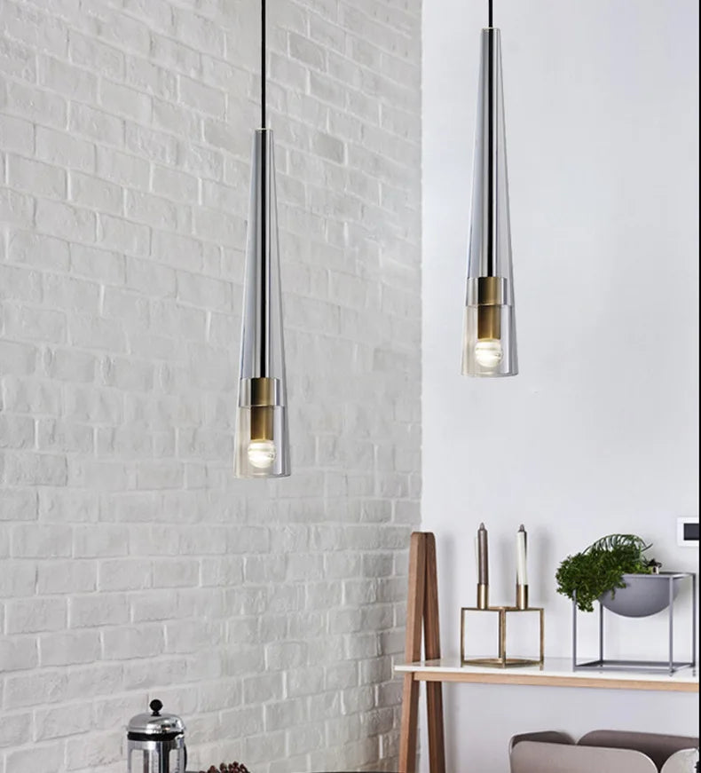 Modern Led Pendant Lights Hanging Suspension Indoor Minimalist Long Line Glass Bedroom Decor Bar Lighting Fixtures Nordic Lamp