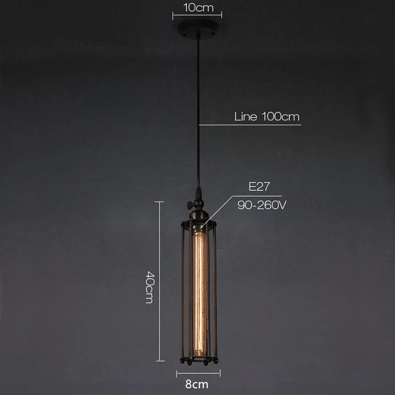 Vintage Pendant Lamp Iron Loft Industrial Handing Lamp For Indoor Restaurant Living Room kitchen Home Decoration E27 base Lamp