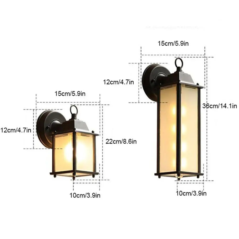 One-Light Exterior Wall Lantern,Black Finish with Clear Frosted Glass Shade,Outdoor Wall Sconce Light for Porch,Patio and Barn