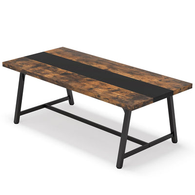 Mesa de Comedor Mara para 8 Personas | Mesa de cocina industrial rectangular de madera de 70,87"