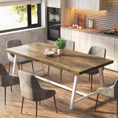 Mara Dining Table for 8 People | 70.87" Industrial Rectangular Wood Kitchen Table