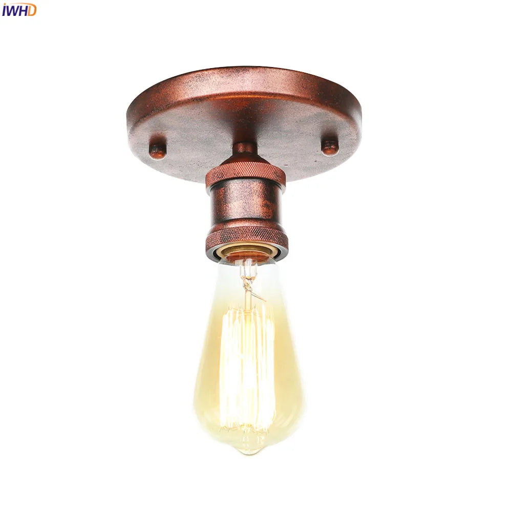 IWHD Plafon Metal Edison Retro Ceiling Light Fixtures Kitchen Porch Loft Industrial Decor Ceiling Lamp Plafonnier LED Luminaire