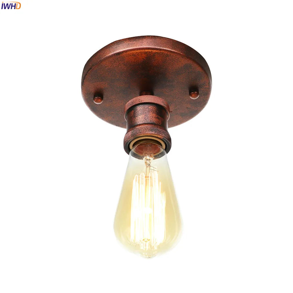 IWHD Plafon Metal Edison Retro Ceiling Light Fixtures Kitchen Porch Loft Industrial Decor Ceiling Lamp Plafonnier LED Luminaire