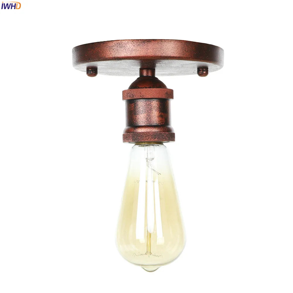 IWHD Plafon Metal Edison Retro Ceiling Light Fixtures Kitchen Porch Loft Industrial Decor Ceiling Lamp Plafonnier LED Luminaire