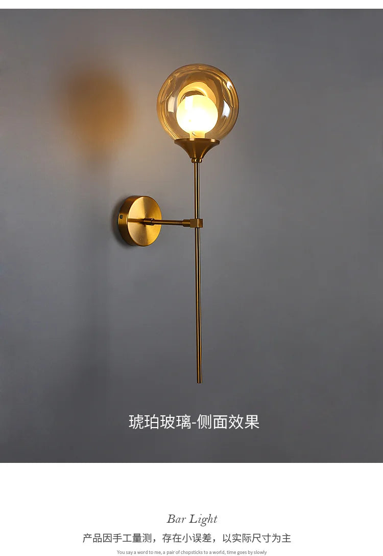 Bedroom Wall Lamp Master Bedroom Bedside Lamp Magic Bean Molecule Light Luxury Children's Room Girl Industrial Style Wall Lamp