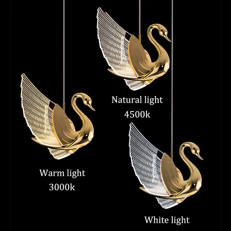 Swan LED Pendant Lights Indoor Lighting For Home  Dining Tables Living Room DecorationLight Bedside Bedroom Luxury Hanging Lamp