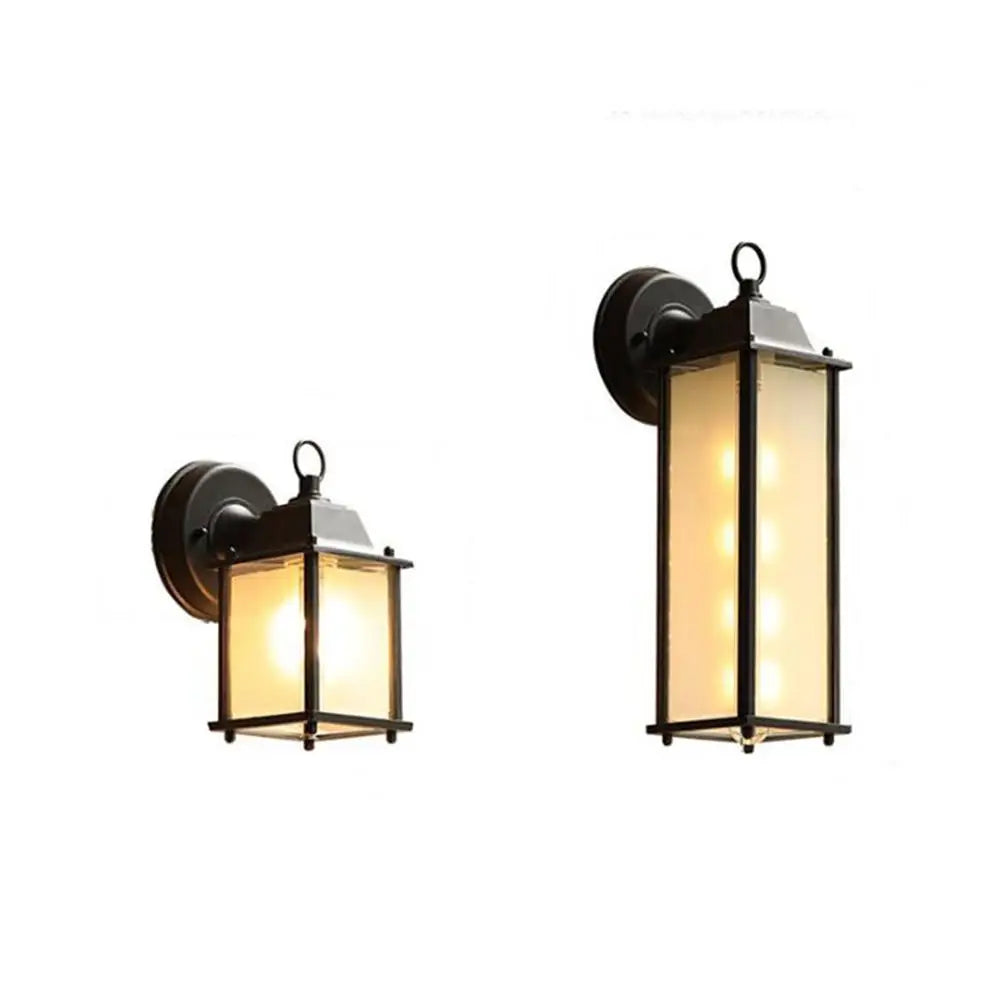 One-Light Exterior Wall Lantern,Black Finish with Clear Frosted Glass Shade,Outdoor Wall Sconce Light for Porch,Patio and Barn