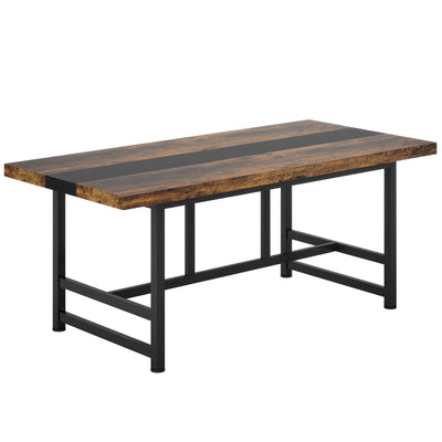 Teramo Dining Table 6 People | 70" Home & Kitchen Table with Metal Frame Wood Top