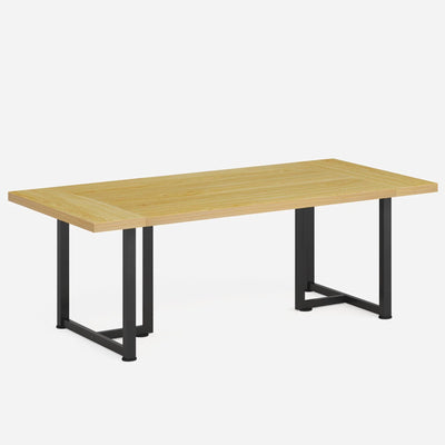 Mesa de comedor de granja Henley | Mesa de cocina industrial rectangular de madera para 4-6 personas