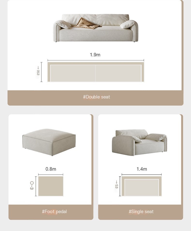 Laurel Sofa | Beige Cream Cloth Velvet Options Living Room Arm Rest Sofa