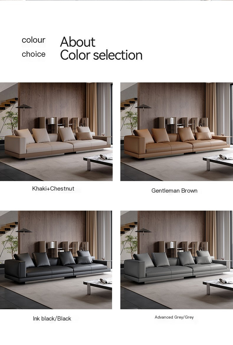 أريكة ميلانو | أريكة مسند ذراع خشبية من جلد العجل باللون البيج