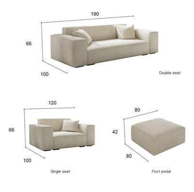 Sofá Annette | Sofá modular beige de la sala de estar moderna del paño/del terciopelo Otomano