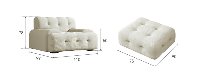 Procecca Sofa | Biege Honeycomb Fabric Modular Living Room Sofa