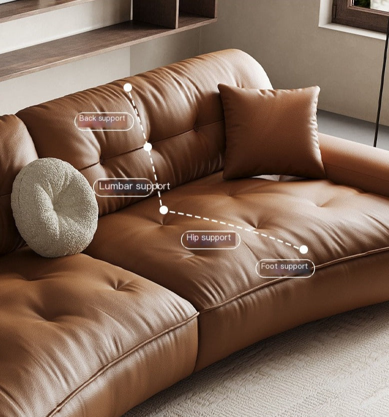 Sarone Sofa | Brown Calf Leather Modular Living Room Sofa