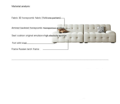 Procecca Sofa | Biege Honeycomb Fabric Modular Living Room Sofa