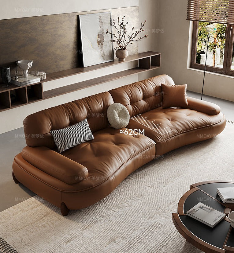 Sarone Sofa | Brown Calf Leather Modular Living Room Sofa