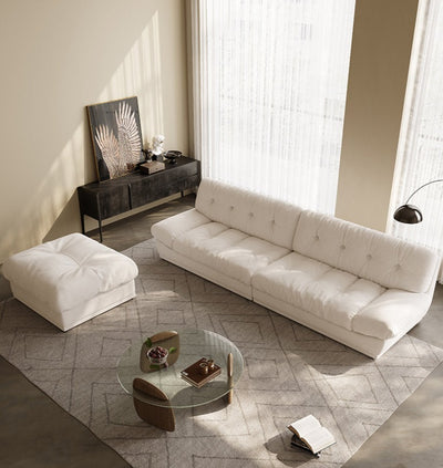Cardiff Sofa | Velvet Cloth Beige Living Room Modern Luxury Sofa