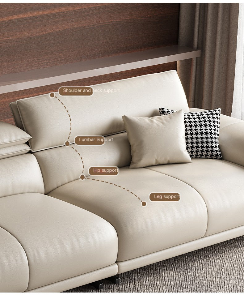 أريكة لارونت | أريكة غرفة المعيشة باللون البيج من جلد العجل على الطراز الإيطالي