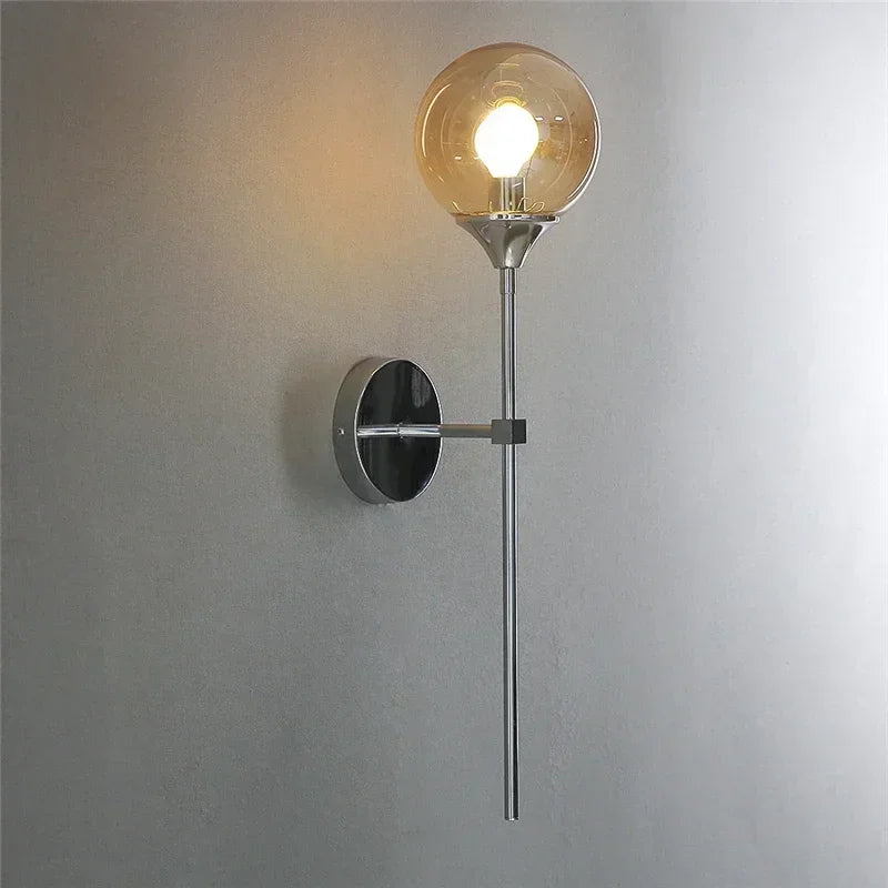 Modern Glass Ball Wall Lamps Nordic Creative Golden Chrome Lighting Fixtures E14/E27 Living Room Kitchen Decoration Wall Lights