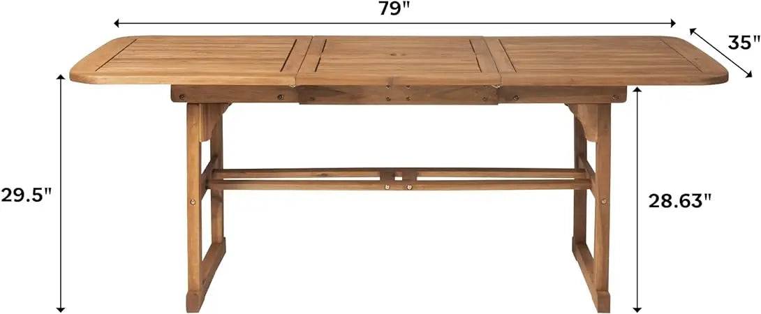 طاولة طعام بلازا ماوي الحديثة | طاولة طعام من خشب السنط الصلب ذات شرائح في الفناء والحديقة الخارجية