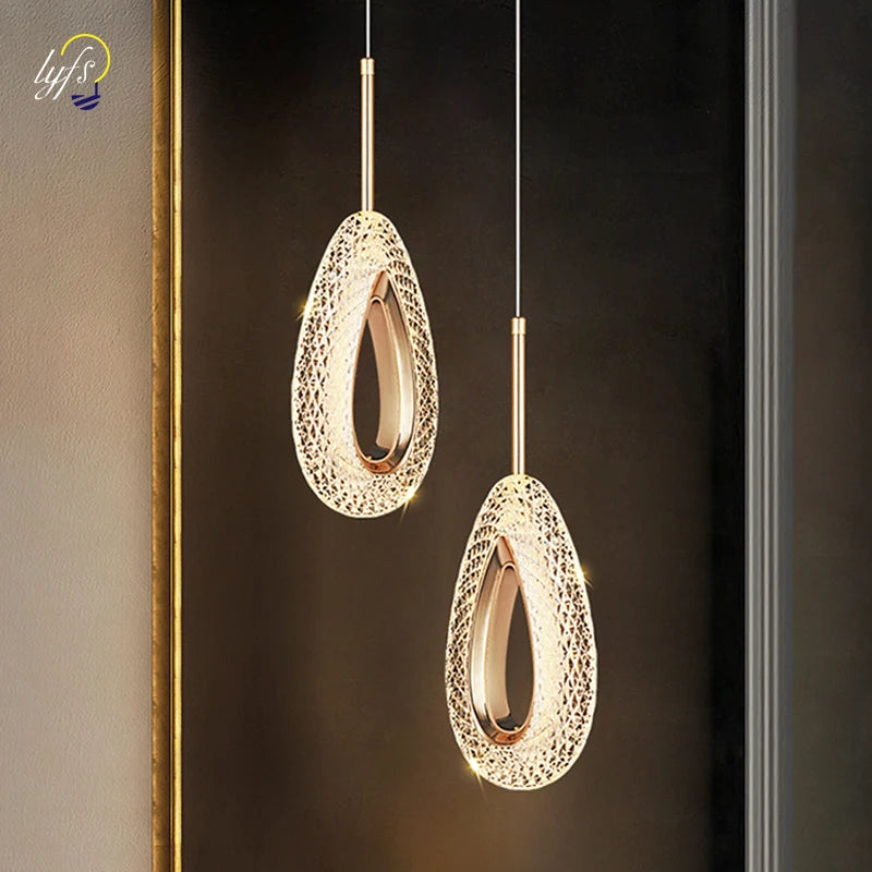 Nordic LED Pendant Lights Indoor Lighting Luxurious Hanging Lamp Home Living Room Decoration Dining Tables Bedside Aisle Light