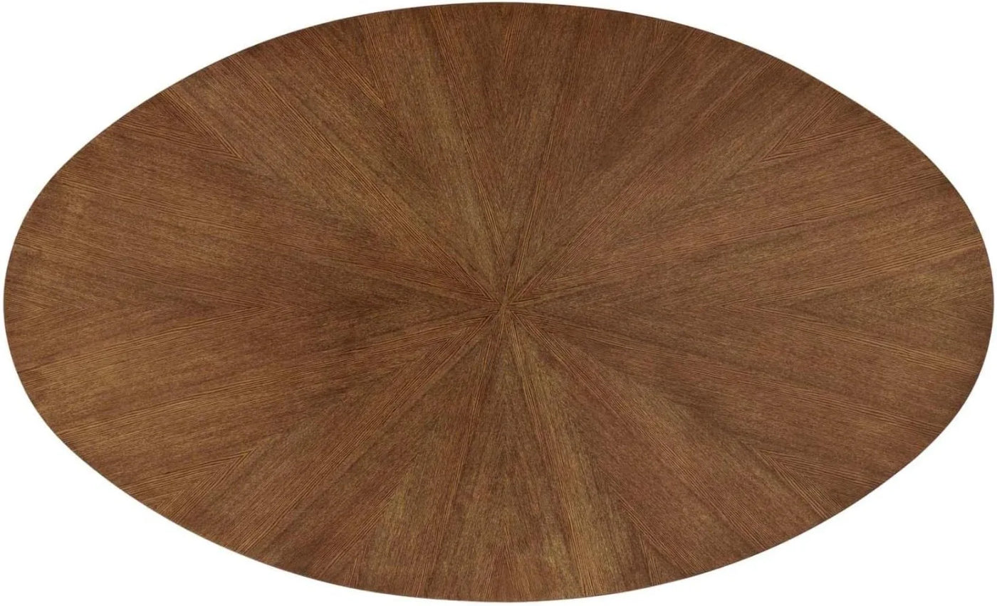 Dolce 71" Oval Wood Dining Table | Walnut Round Circular Living Room Farmhouse Table
